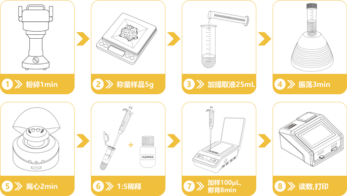 赭曲霉毒素快速定量檢測卡操作流程